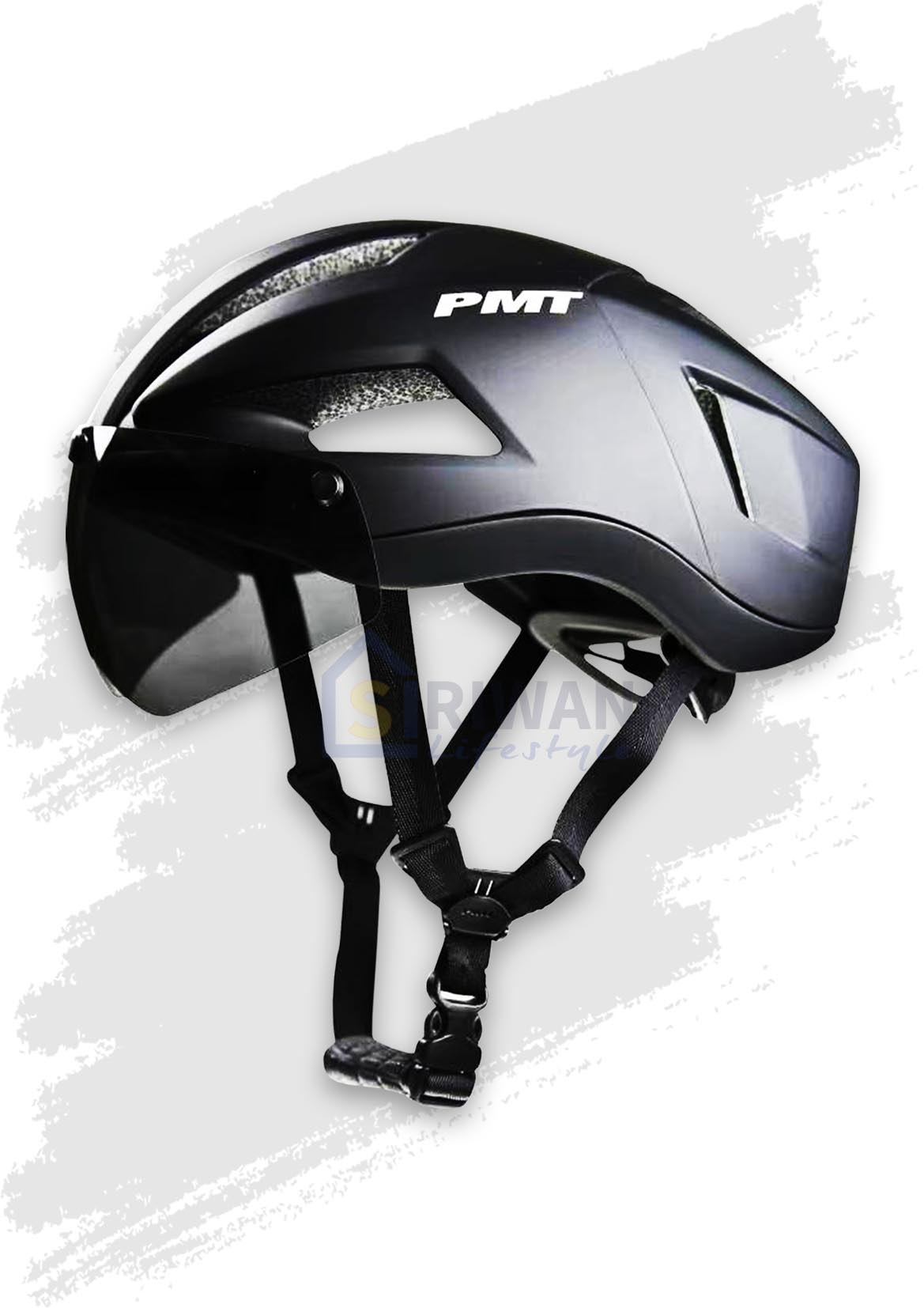 PMT หมวกจักรยาน PLUS WIND POWER มีแว่นถอดได้ ไซต์ M เส้นรอบ ขนาดเส้นรอบศรีษะ 54-58cm. ,ไซต์ L ขนาดเส้นรอบศรีษะ 58-61cm. รุ่น RS-01P