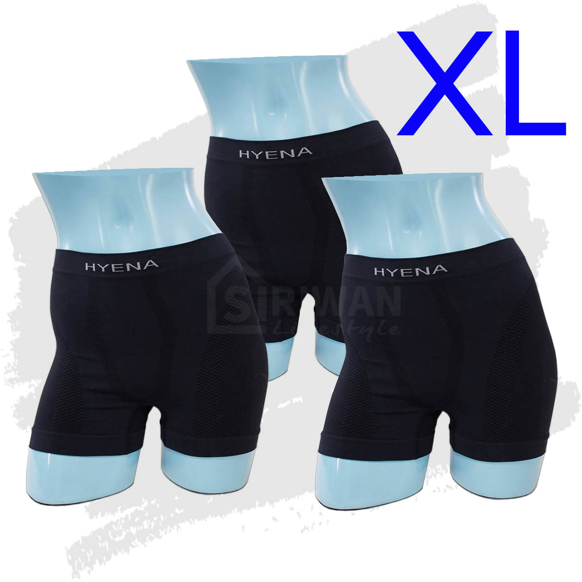 HYENA กางเกงในBoxer สีดำ,สีกรม ไซส์ M , L , XL ( แพ็ค 3ตัว ) รุ่นGSU