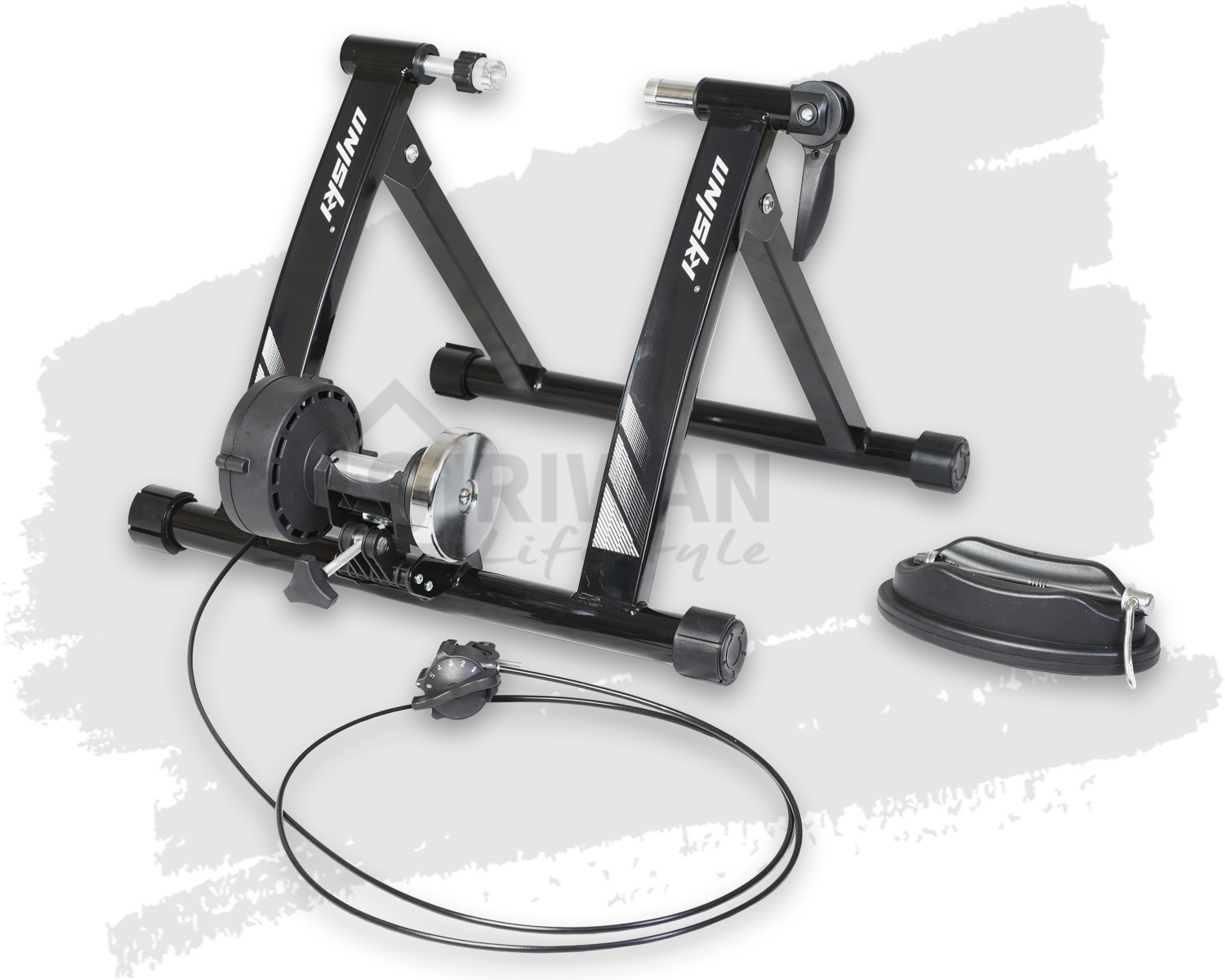UNISKY เทรนเนอร์ จิกดุมแบบแม่เหล็ก bike trainer มีรีโมทและแกนปลดเร็ว ขนาดล้อ26,27.5,29นิ้ว และ700c  รับน้ำหนักได้ 100กก. รุ่น TQJS-07