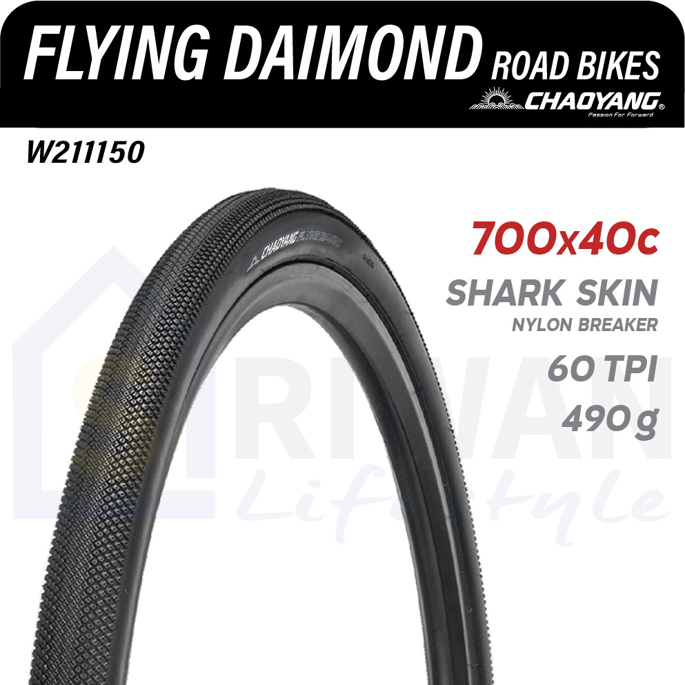 CHAOYANG ยางนอกเสือหมอบ ยางนอกจักรยาน FLYING DAIMOND ขนาด700X40c ยางพับ (แพ็ค 1 เส้น) รุ่น W211150