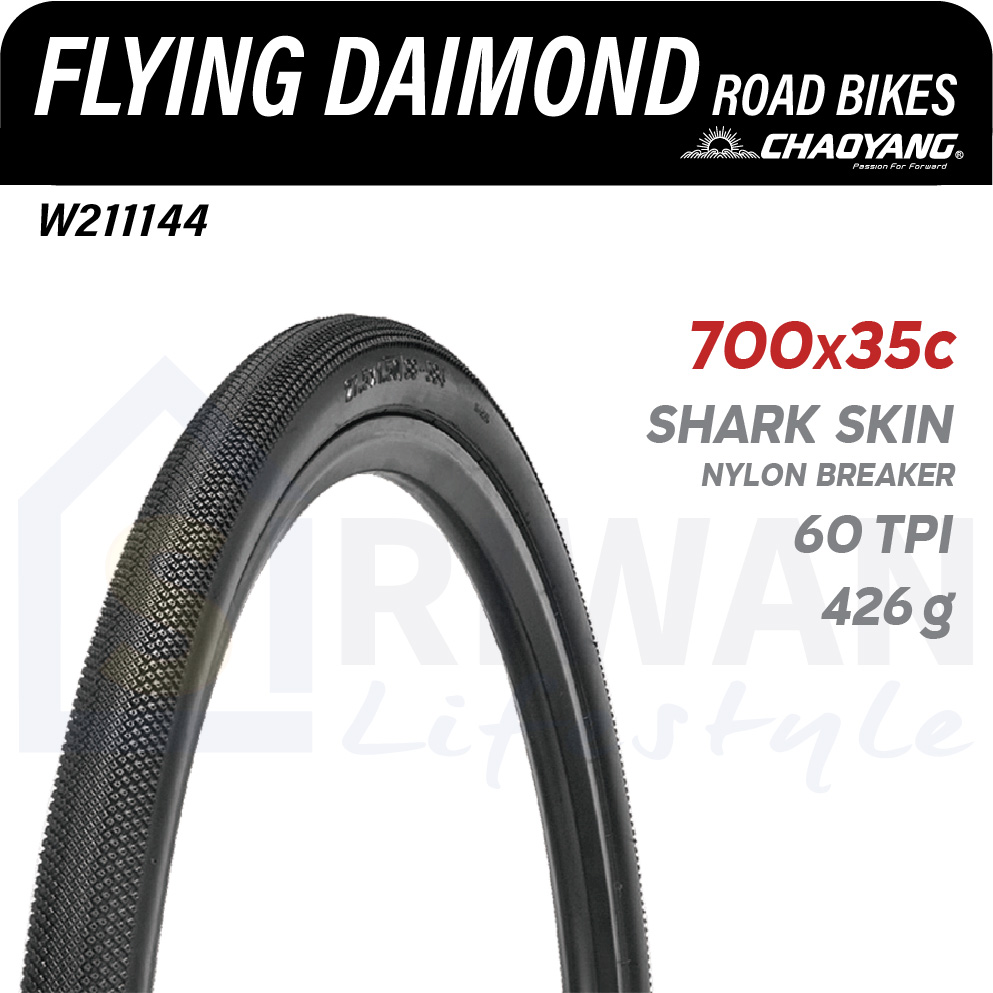 CHAOYANG ยางนอกเสือหมอบ ยางนอกจักรยาน FLYING DAIMOND ขนาด700X35c ยางพับ(แพ็ค 1 เส้น) รุ่น W211144