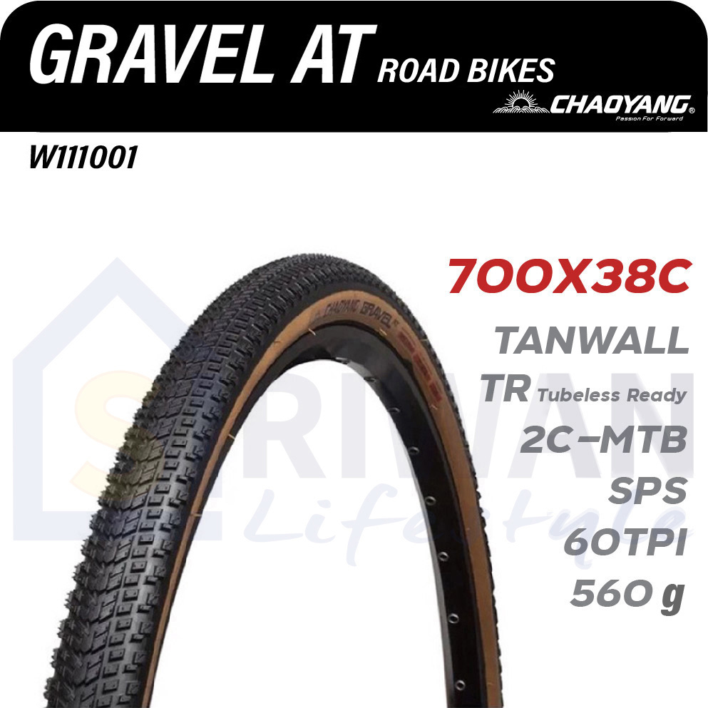 CHAOYANG ยางนอกจักรยาน ยางนอกเสือหมอบ GRAVEL AT ขนาด 700x38c (TAN WALL) ยางพับ (แพ็ค 1 เส้น) รุ่น W111001