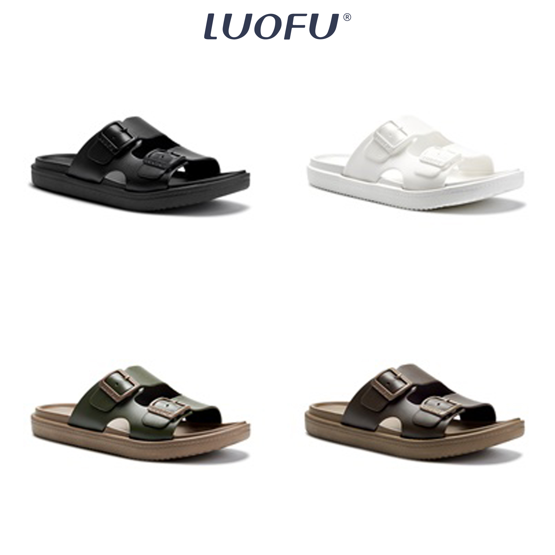 LUOFU รองเท้าแตะผู้ชายแบบสวม รองเท้าแตะลำลองแฟชั่น สวมใส่สบายเท้า เบอร์ 40-44 รหัส E6236