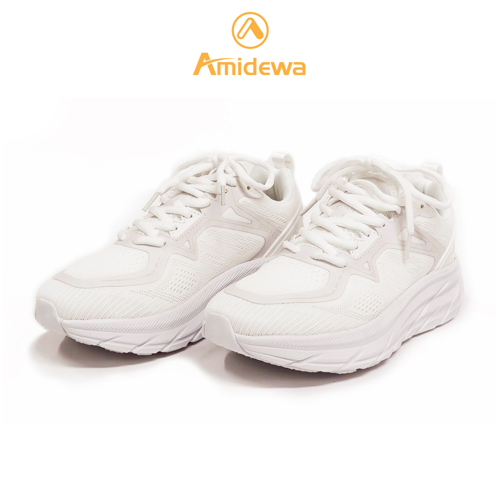 AMIDEWA รองเท้าผ้าใบสีขาว รองเท้ากีฬา สวมใส่สบาย กระชับ รหัส202302W