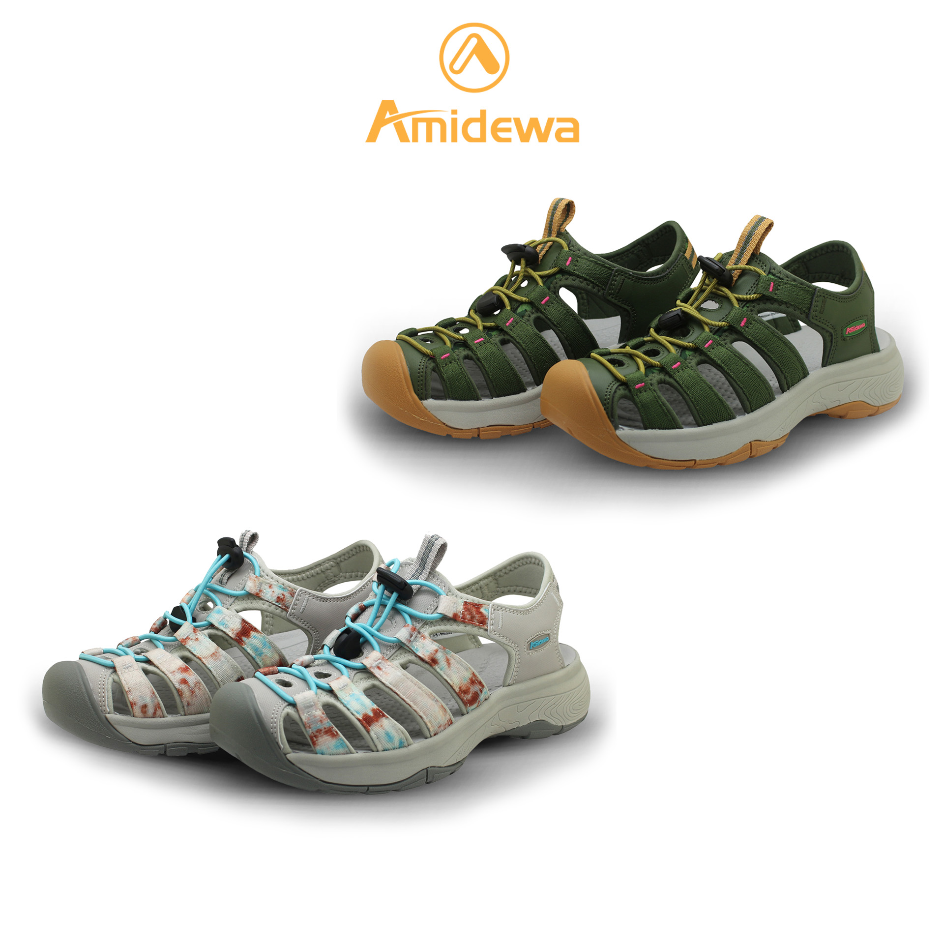 AMIDEWA รองเท้ารัดส้นผู้หญิง สวมใส่สบายเท้า น้ำหนักเบา ไม่อับชื้น ปกป้องปลายเท้า3ชั้น รหัส PS34836